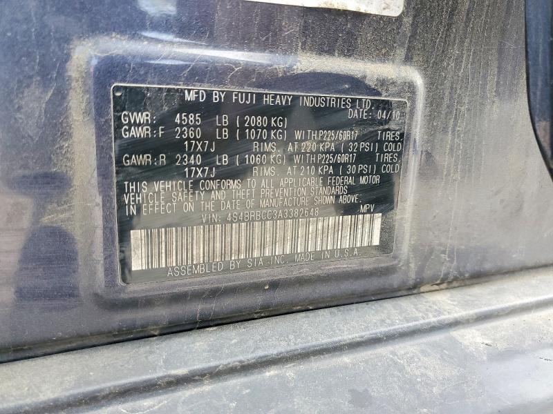 Продажа на аукционе авто 2010 Subaru Outback, vin: 4S4BRBCC3A3382648, номер лота: 76118115