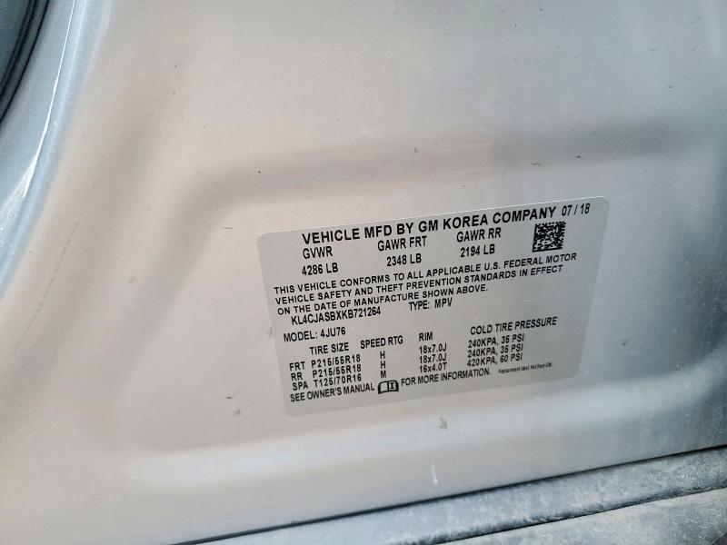 Aukcja sprzedaży 2019 Buick Encore, vin: KL4CJASBXKB721264, numer aukcji: 78595155