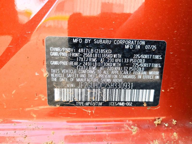 Продажа на аукционе авто 2025 Subaru Crosstrek, vin: JF2GUHDC2SH330931, номер лота: 77187365
