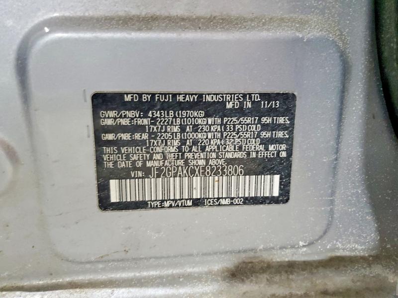 Продажа на аукционе авто 2014 Subaru Xv Crosstr, vin: JF2GPAKCXE8233806, номер лота: 77478855