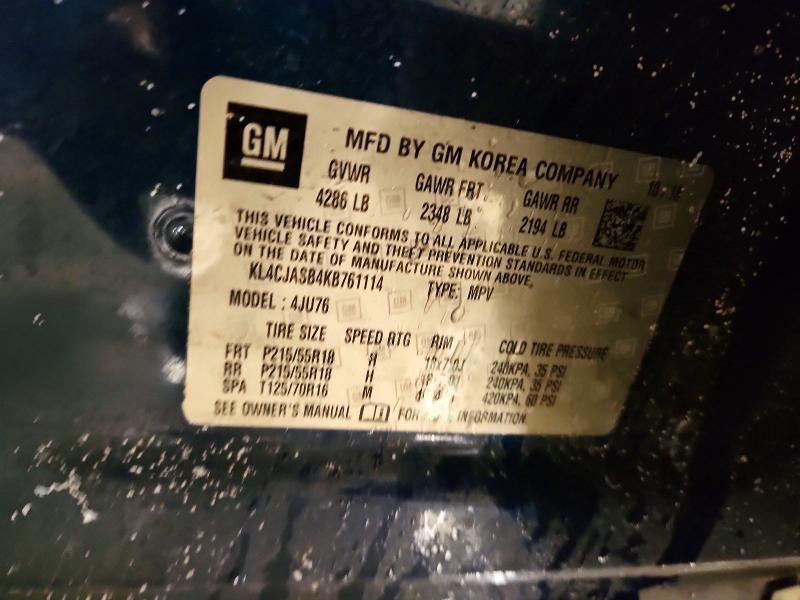 2019 Buick Encore მანქანა იყიდება აუქციონზე, vin: KL4CJASB4KB761114, აუქციონის ნომერი: 76442705