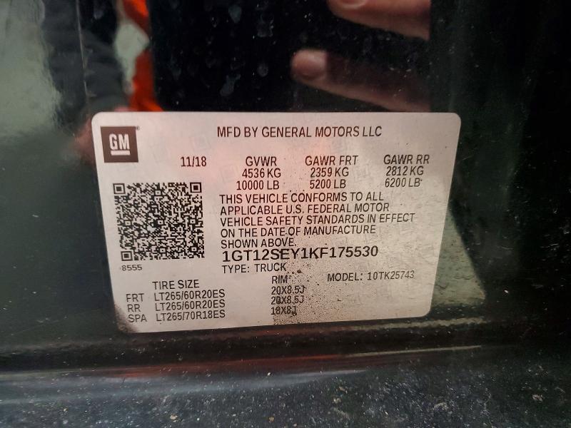 Aukcja sprzedaży 2019 Gmc Sierra, vin: 1GT12SEY1KF175530, numer aukcji: 78810795
