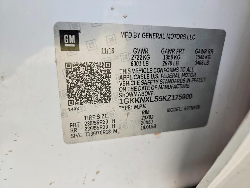 Aukcja sprzedaży 2019 Gmc Acadia, vin: 1GKKNXLS5KZ175900, numer aukcji: 76770285