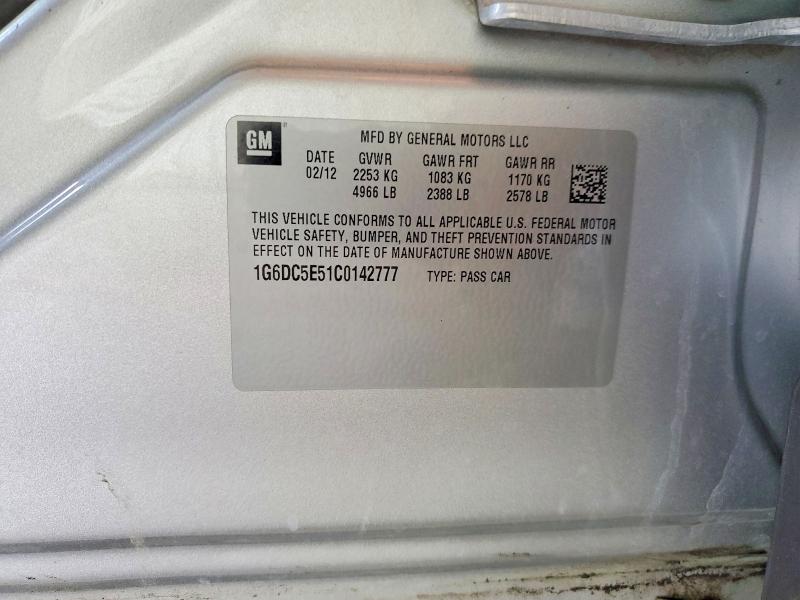 Продаж на аукціоні авто 2012 Cadillac Cts, vin: 1G6DC5E51C0142777, номер лоту: 78521065