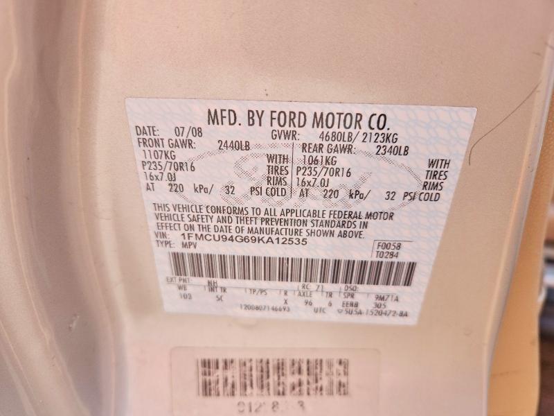 Продаж на аукціоні авто 2009 Ford Escape, vin: 1FMCU94G69KA12535, номер лоту: 78330845