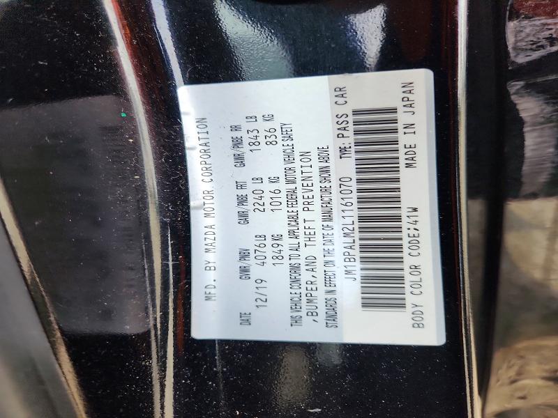 78139355 :رقم المزاد ، JM1BPALM2L1161070 vin ، 2020 Mazda 3 مزاد بيع