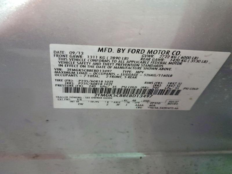 2014 Ford Flex მანქანა იყიდება აუქციონზე, vin: 2FMGK5C88EBD13497, აუქციონის ნომერი: 76646265