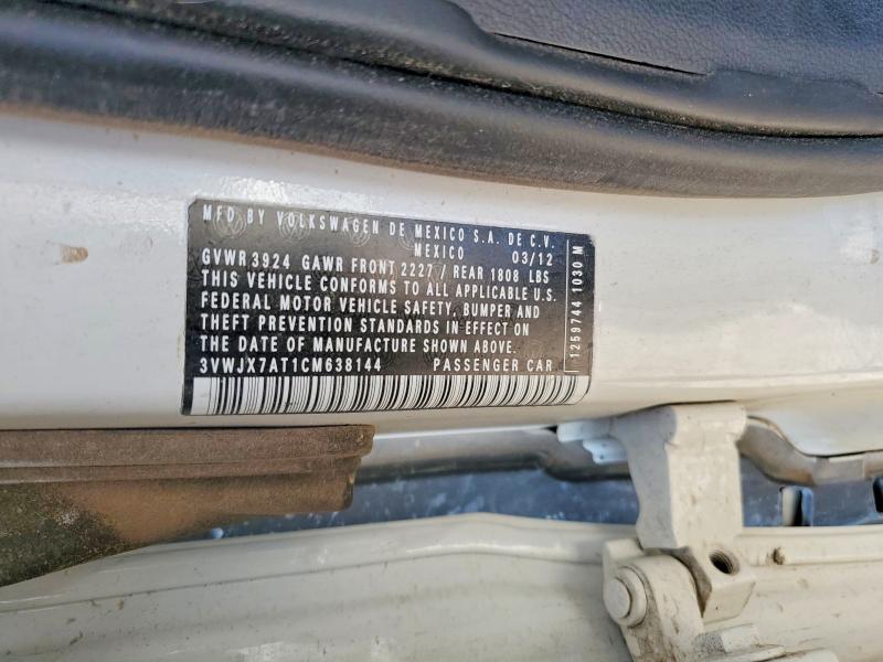 Продажа на аукционе авто 2012 Volkswagen Beetle, vin: 3VWJX7AT1CM638144, номер лота: 76359955