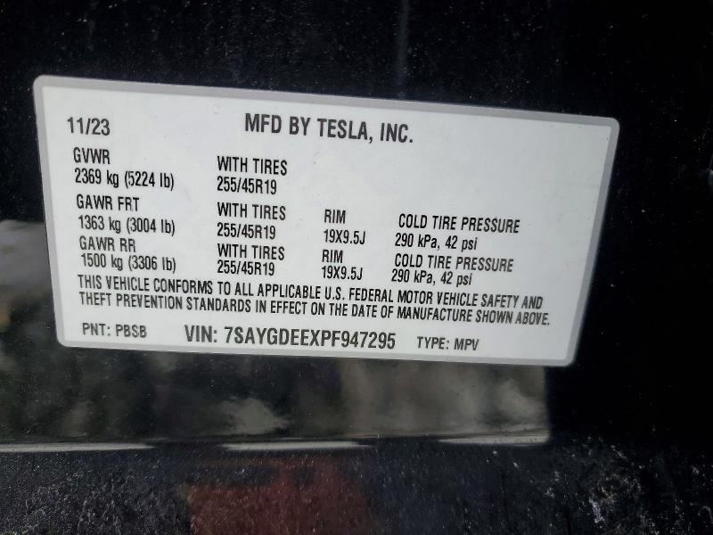 Продаж на аукціоні авто 2023 Tesla Model Y, vin: 7SAYGDEEXPF947295, номер лоту: 76163245