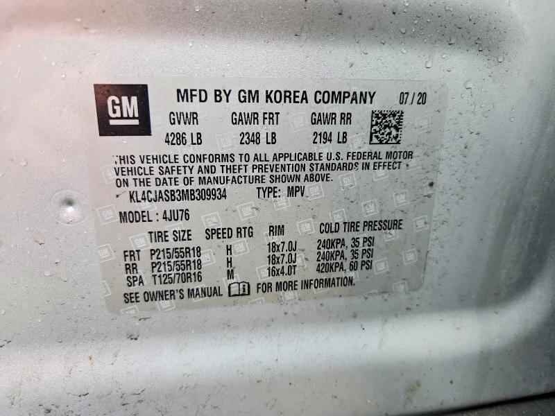 Продажа на аукционе авто 2021 Buick Encore, vin: KL4CJASB3MB309934, номер лота: 77073505