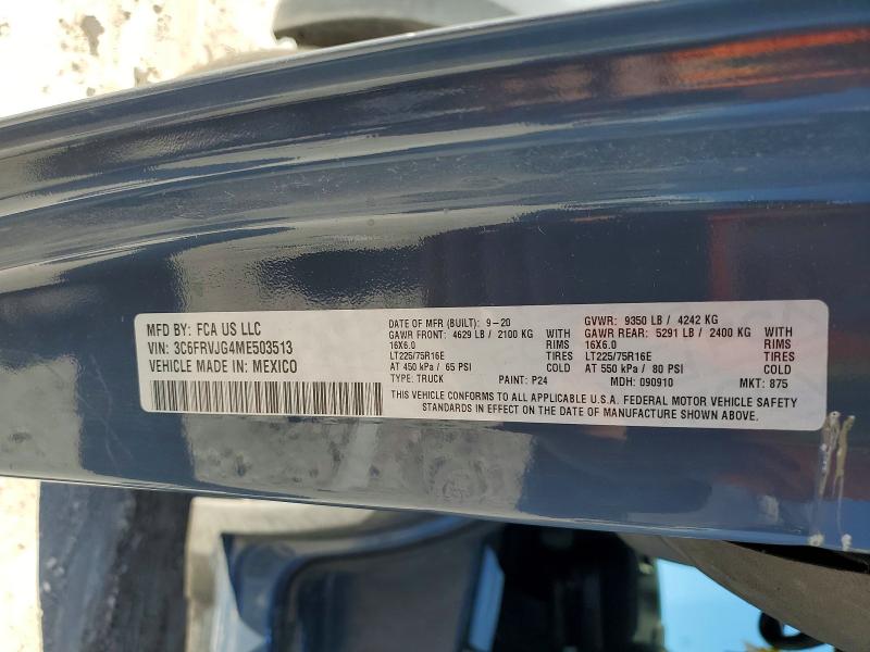 78845015 :رقم المزاد ، 3C6FRVJG4ME503513 vin ، 2021 Ram Promaster 3500 مزاد بيع