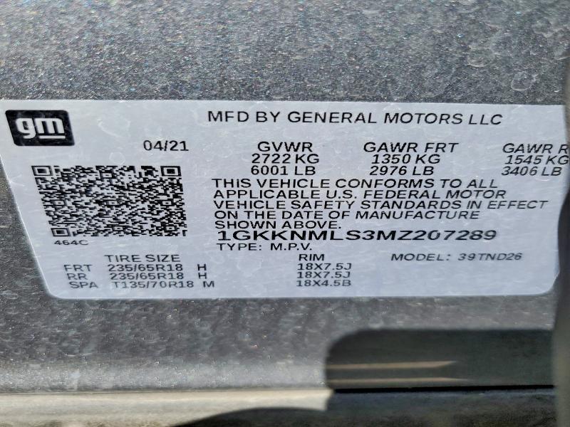 Продаж на аукціоні авто 2021 Gmc Acadia, vin: 1GKKNMLS3MZ207289, номер лоту: 79097325