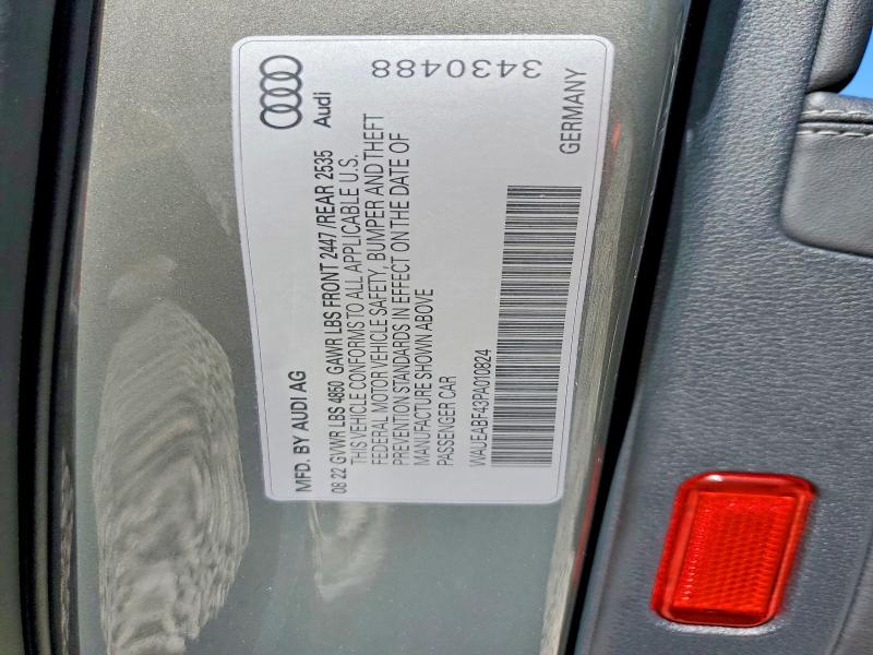 Продажа на аукционе авто 2023 Audi A4, vin: WAUEABF43PA010824, номер лота: 76551705