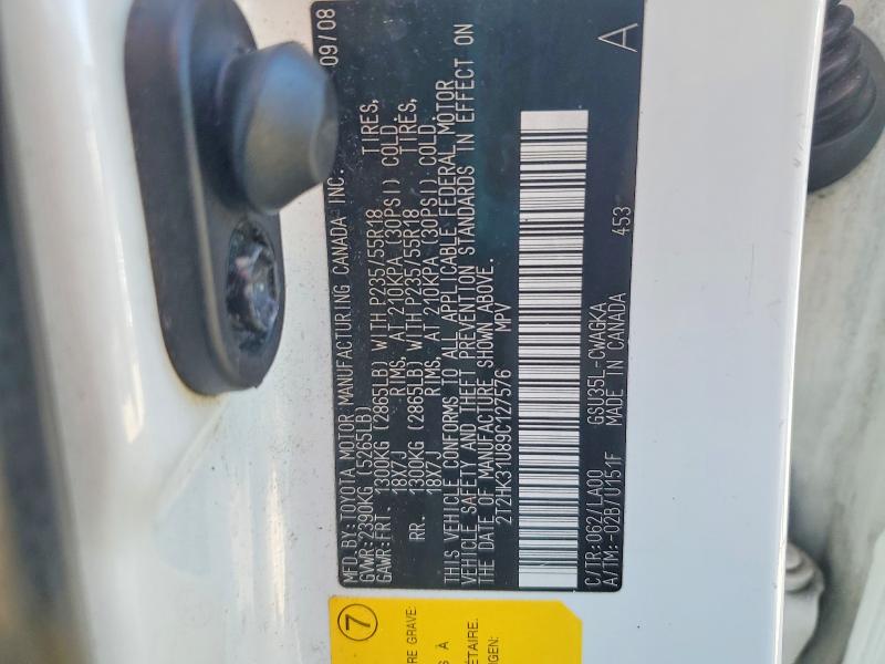 Aukcja sprzedaży 2009 Lexus Rx, vin: 2T2HK31U89C127576, numer aukcji: 79198505