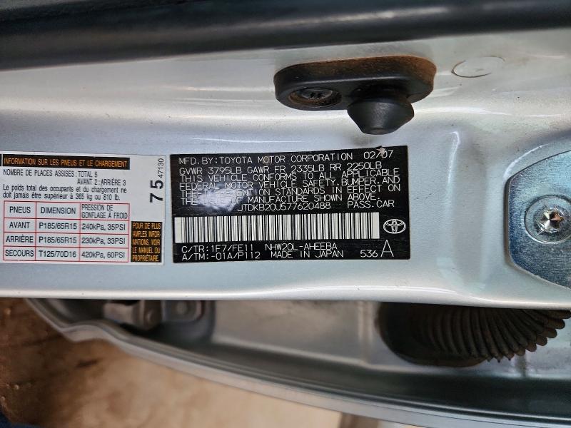 77343765 :رقم المزاد ، JTDKB20U577620488 vin ، 2007 Toyota Prius مزاد بيع