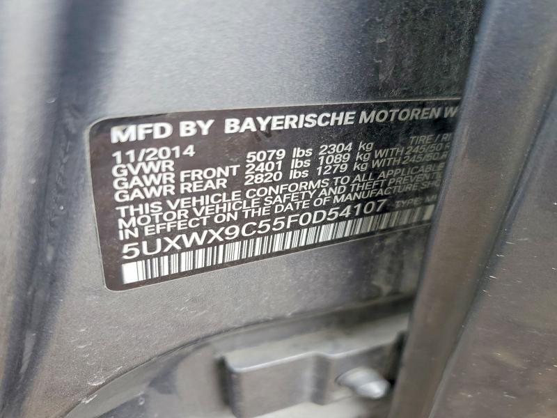 2015 Bmw X3 მანქანა იყიდება აუქციონზე, vin: 5UXWX9C55F0D54107, აუქციონის ნომერი: 78039765