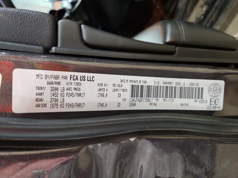 78690505 :رقم المزاد ، 1C4RJFAG8FC799617 vin ، 2015 Jeep Grand Cherokee مزاد بيع