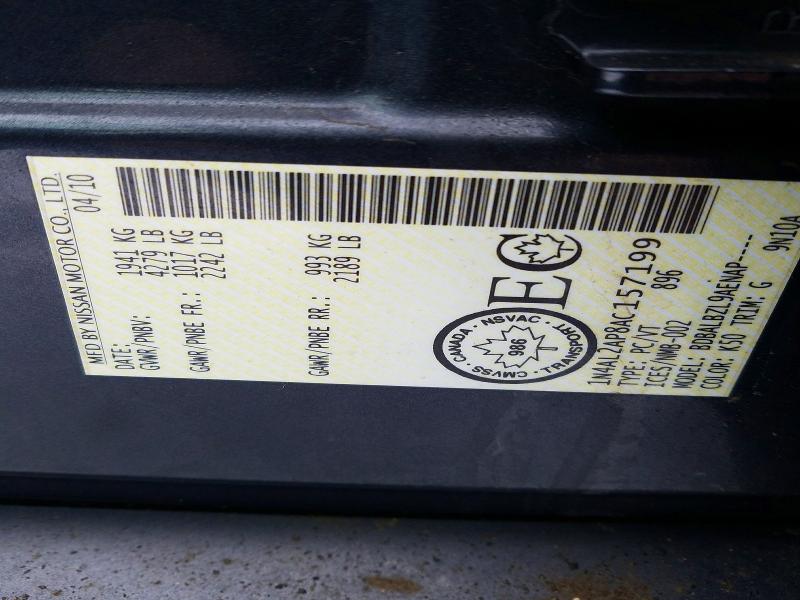 2010 Nissan Altima მანქანა იყიდება აუქციონზე, vin: 1N4AL2AP8AC157199, აუქციონის ნომერი: 78711195