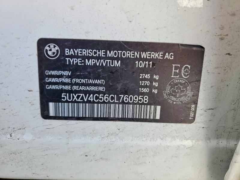 Продажа на аукционе авто 2012 Bmw X5, vin: 5UXZV4C56CL760958, номер лота: 76700255