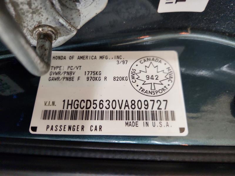 78515415 :رقم المزاد ، 1HGCD5630VA809727 vin ، 1997 Honda Accord مزاد بيع