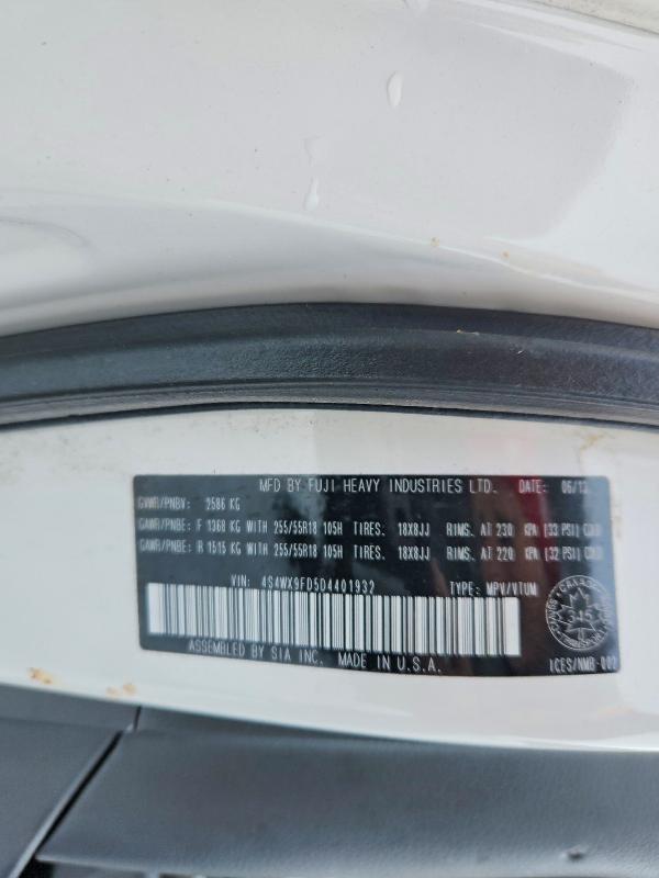 74516535 :رقم المزاد ، 4S4WX9FD5D4401932 vin ، 2013 Subaru Tribeca مزاد بيع