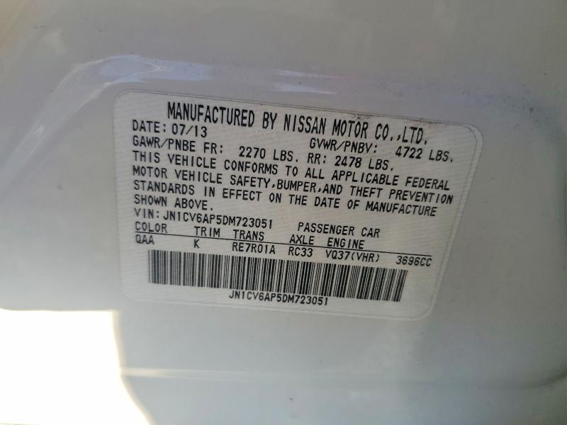 Aukcja sprzedaży 2013 Infiniti G37, vin: JN1CV6AP5DM723051, numer aukcji: 76246165