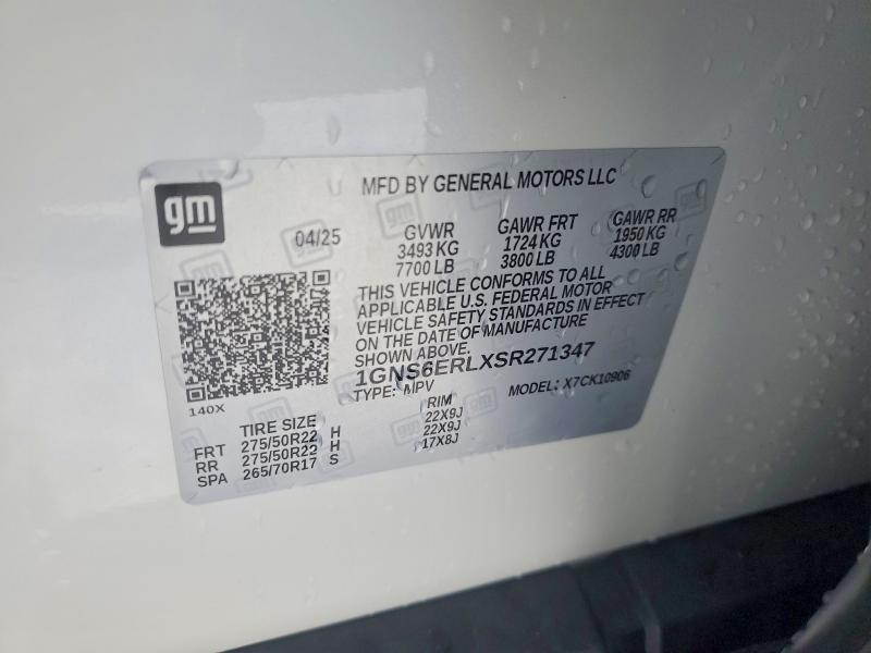 76329765 :رقم المزاد ، 1GNS6ERLXSR271347 vin ، 2025 Chevrolet Suburban K مزاد بيع