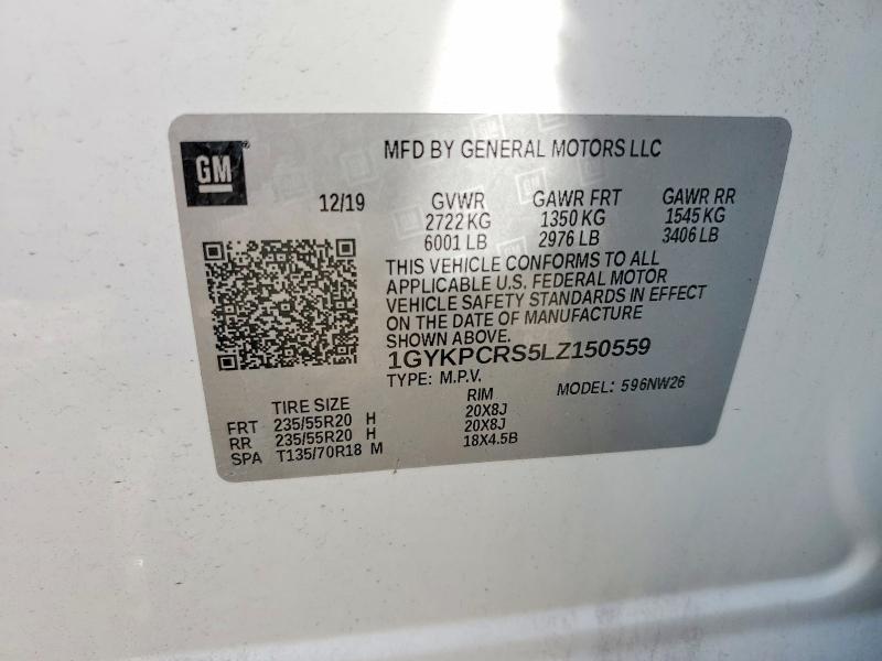 2020 Cadillac Xt6 მანქანა იყიდება აუქციონზე, vin: 1GYKPCRS5LZ150559, აუქციონის ნომერი: 78274545