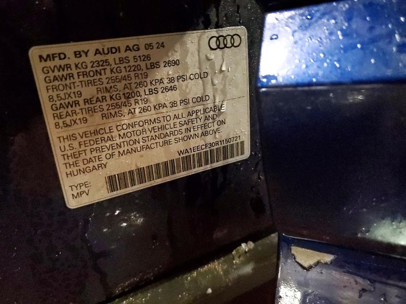 76444855 :رقم المزاد ، WA1EECF30R1150721 vin ، 2024 Audi Q3 مزاد بيع