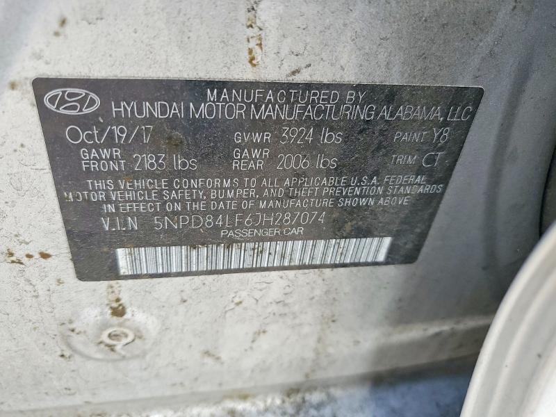 Продажа на аукционе авто 2018 Hyundai Elantra, vin: 5NPD84LF6JH287074, номер лота: 76492025