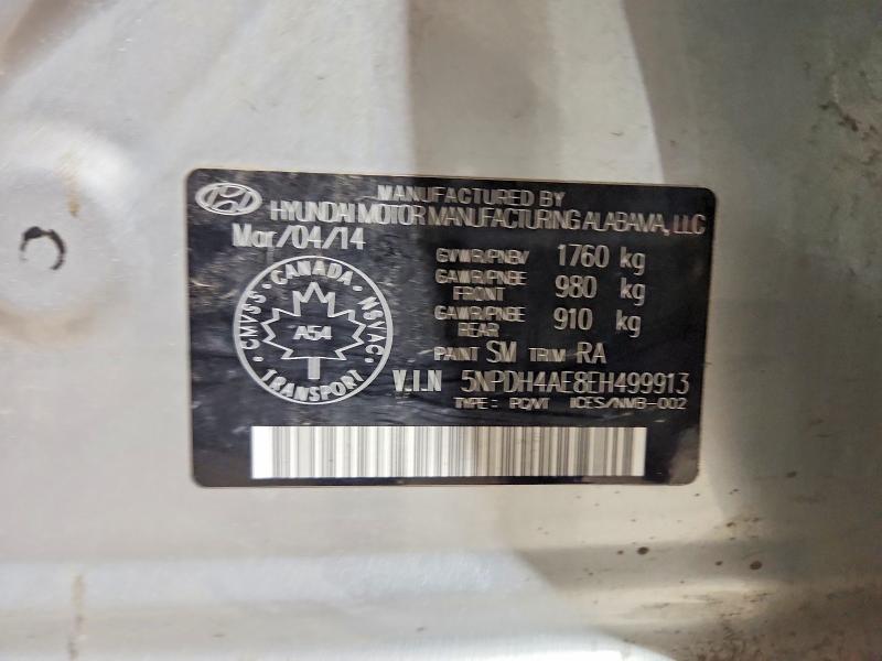 77657695 :رقم المزاد ، 5NPDH4AE8EH499913 vin ، 2014 Hyundai Elantra مزاد بيع