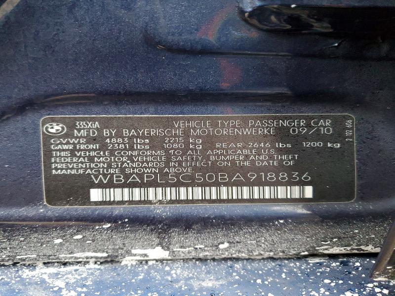 Продажа на аукционе авто 2011 Bmw 335, vin: WBAPL5C50BA918836, номер лота: 75686105