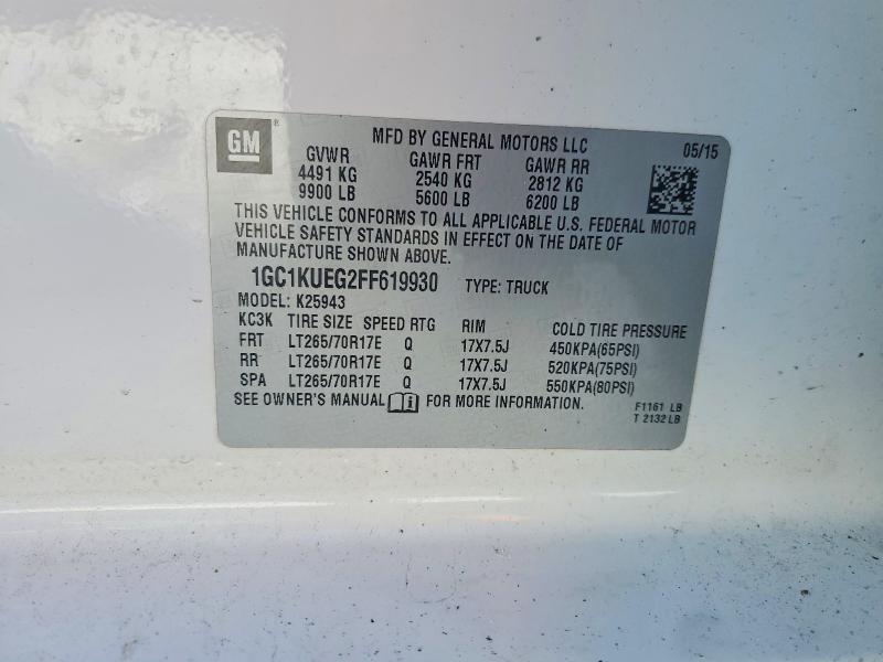 Aukcja sprzedaży 2015 Chevrolet Silverado, vin: 1GC1KUEG2FF619930, numer aukcji: 78221955