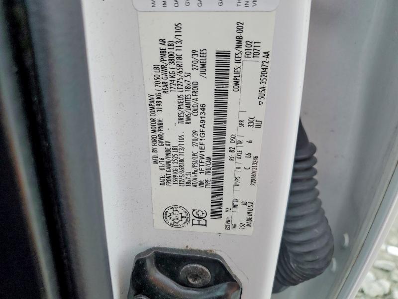 Aukcja sprzedaży 2016 Ford F150, vin: 1FTFW1EF1GFA91346, numer aukcji: 77843555
