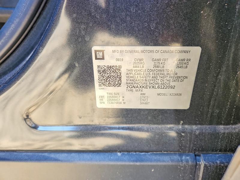 Продаж на аукціоні авто 2020 Chevrolet Equinox, vin: 2GNAXKEVXL6122092, номер лоту: 78498785