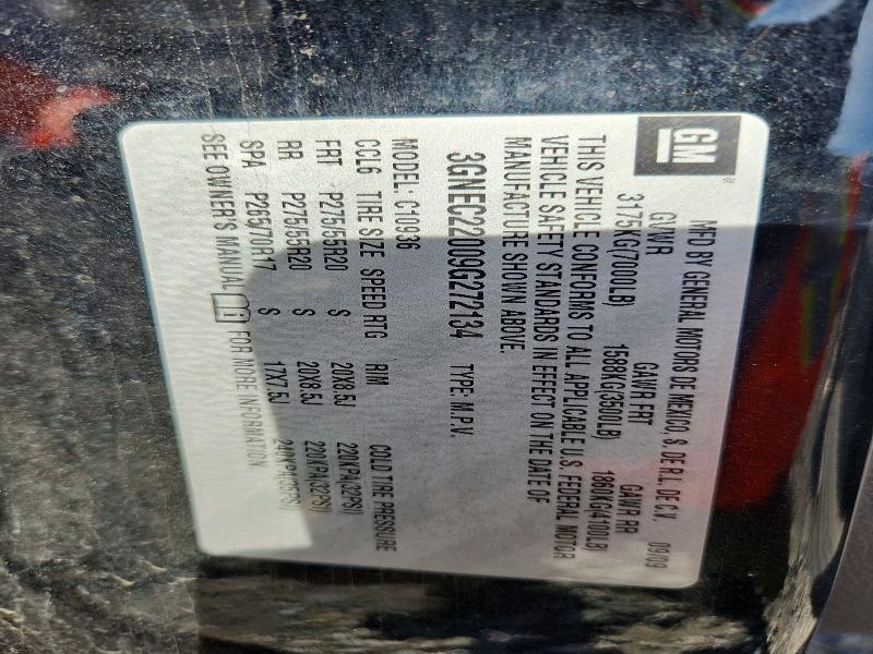 2009 Chevrolet Avalanche მანქანა იყიდება აუქციონზე, vin: 3GNEC22009G272134, აუქციონის ნომერი: 77535625