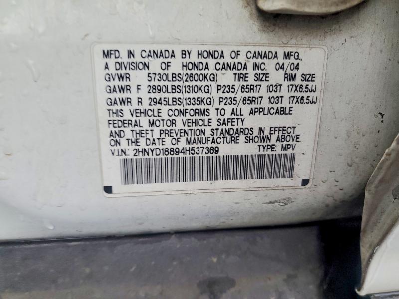 77700135 :رقم المزاد ، 2HNYD18894H537369 vin ، 2004 Acura Mdx مزاد بيع