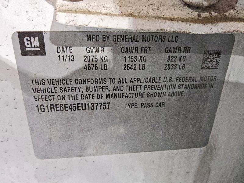 45891886 :رقم المزاد ، 1G1RE6E45EU137757 vin ، 2014 Chevrolet Volt مزاد بيع
