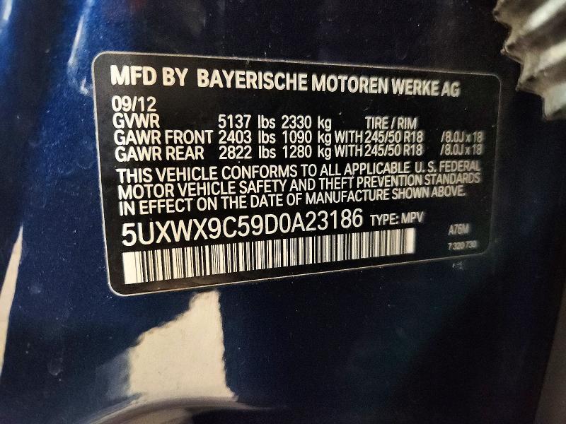 2013 Bmw X3 Xdrive2 მანქანა იყიდება აუქციონზე, vin: 5UXWX9C59D0A23186, აუქციონის ნომერი: 77544805