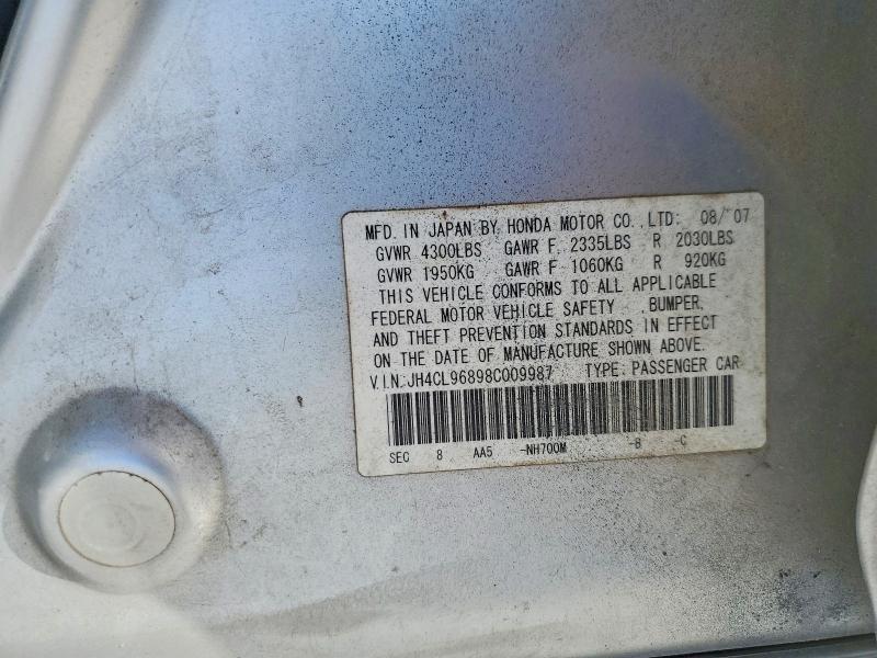 Продажа на аукционе авто 2008 Acura Tsx, vin: JH4CL96898C009987, номер лота: 78803215