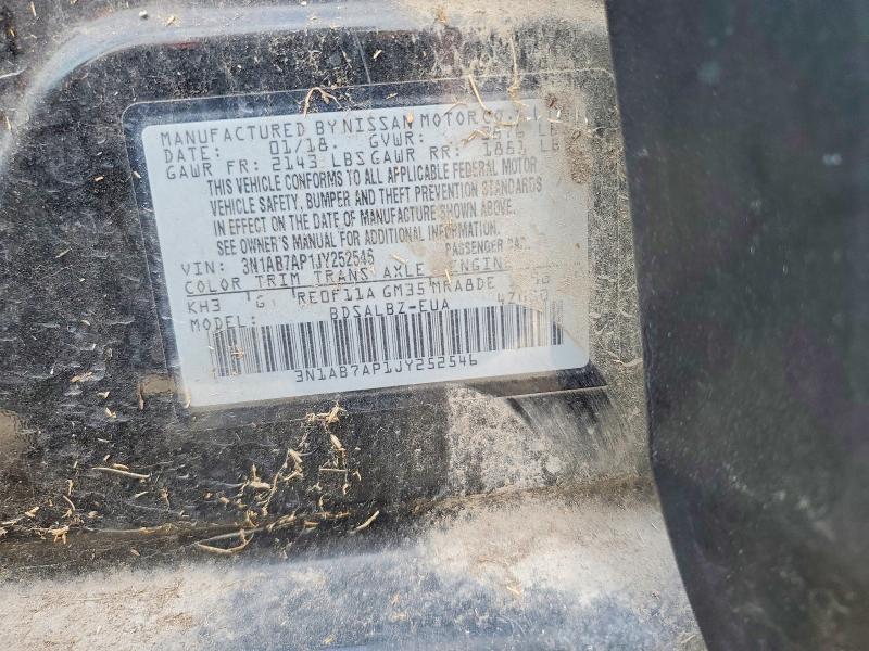 77406055 :رقم المزاد ، 3N1AB7AP1JY252546 vin ، 2018 Nissan Sentra مزاد بيع