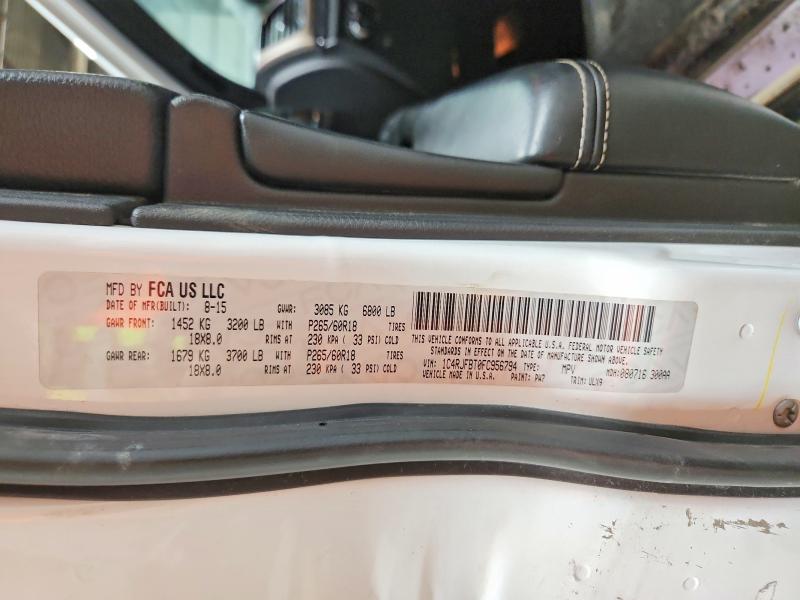 Продажа на аукционе авто 2015 Jeep Grand Cherokee, vin: 1C4RJFBT0FC956794, номер лота: 77650655