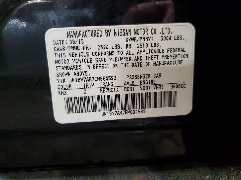 Aukcja sprzedaży 2014 Infiniti Q50, vin: JN1BV7AR7EM694592, numer aukcji: 78848435
