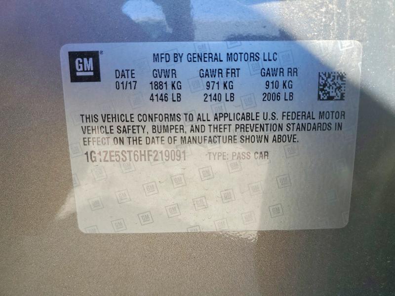 Продаж на аукціоні авто 2017 Chevrolet Malibu, vin: 1G1ZE5ST6HF219091, номер лоту: 75282275