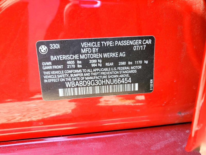 Auction sale of the 2017 Bmw 330, vin: WBA8D9G30HNU66454, lot number: 79203735