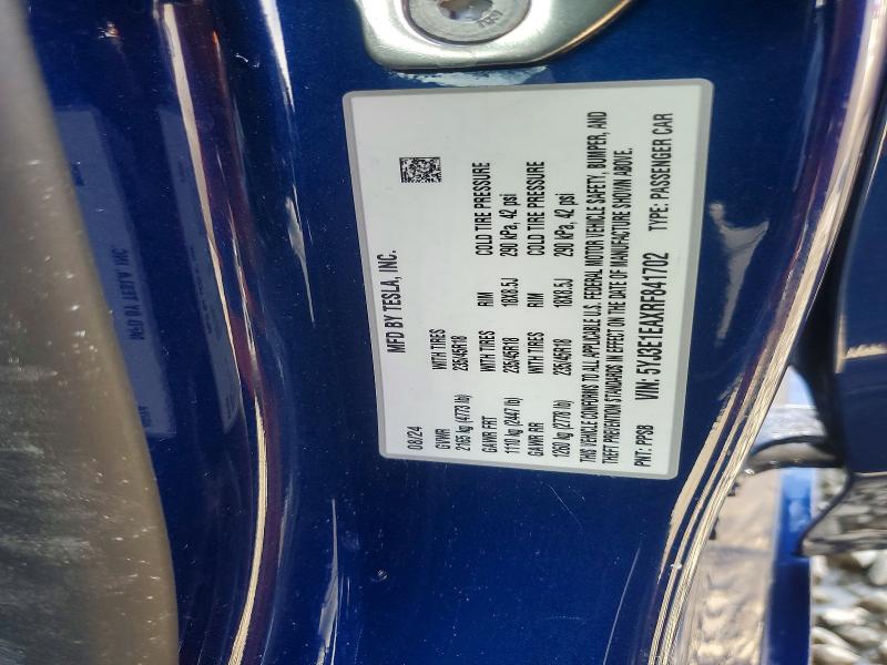 Продажа на аукционе авто 2024 Tesla Model 3, vin: 5YJ3E1EAXRF841702, номер лота: 78176875
