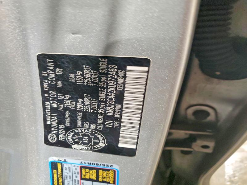 2019 Hyundai Tucson მანქანა იყიდება აუქციონზე, vin: KM8J3CA42KU972463, აუქციონის ნომერი: 76318815