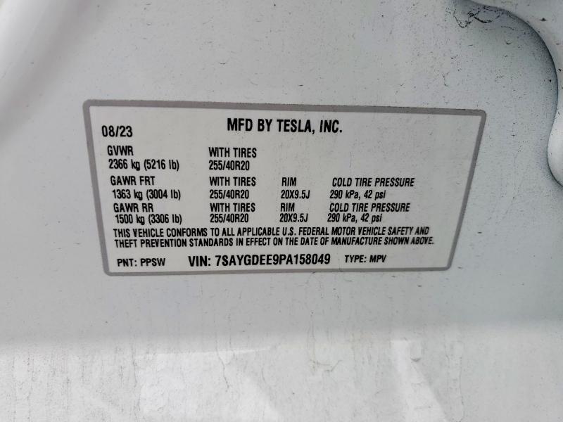 76624525 :رقم المزاد ، 7SAYGDEE9PA158049 vin ، 2023 Tesla Model Y مزاد بيع
