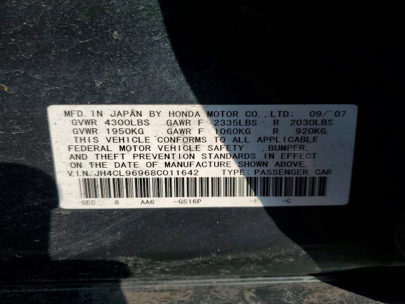 Продаж на аукціоні авто 2008 Acura Tsx, vin: JH4CL96968C011642, номер лоту: 77758465