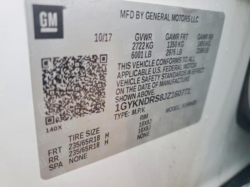 2018 Cadillac Xt5 მანქანა იყიდება აუქციონზე, vin: 1GYKNDRS8JZ160771, აუქციონის ნომერი: 77931565